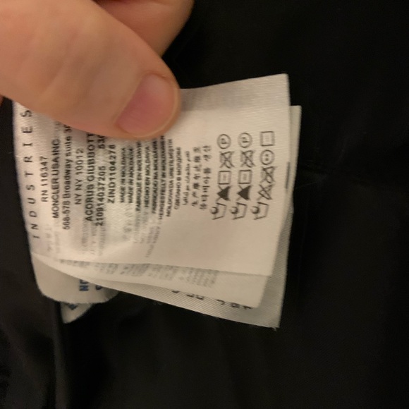 MENS MONCLER AUTHENTIC SZ 2 NAVY DUVET FILLED  PUFFER JACKET MEDIUM - Picture 8 of 16